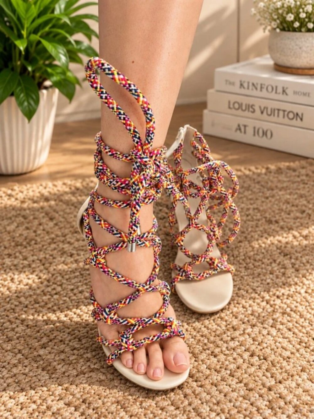 Steve Madden Multicolor Lace-Up Heels – Size 8.5